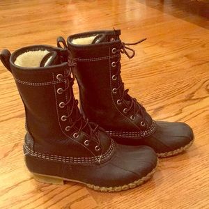 LL Bean 10” shearling lined duck boots